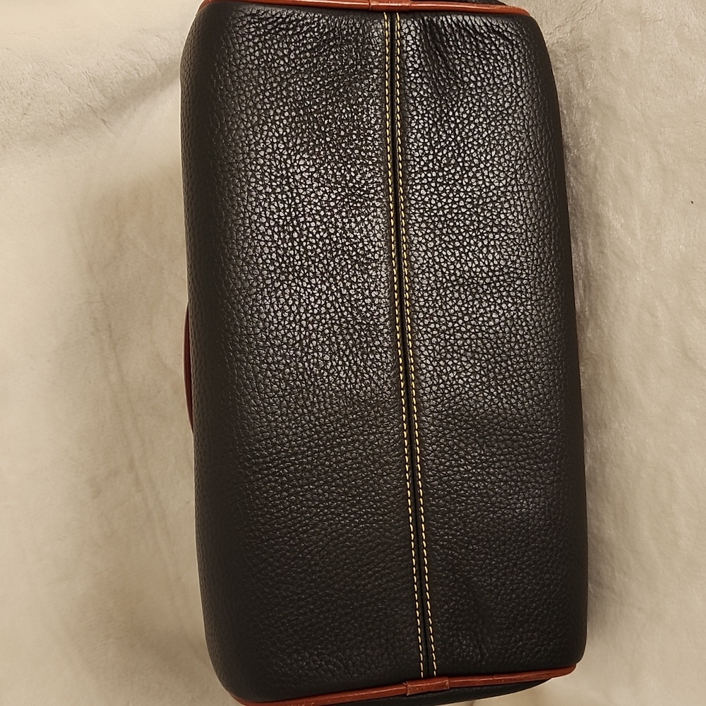 Dooney and Bourke All Weather Leather Dark Brown Barrel Satchel - Picture 5 of 9